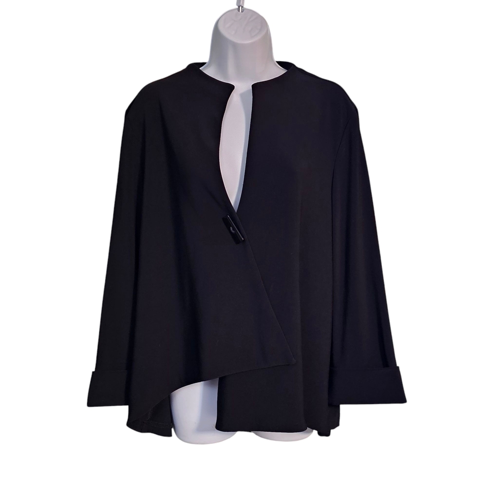 Joseph Ribkoff Black Asymmetrical Cape Blazer